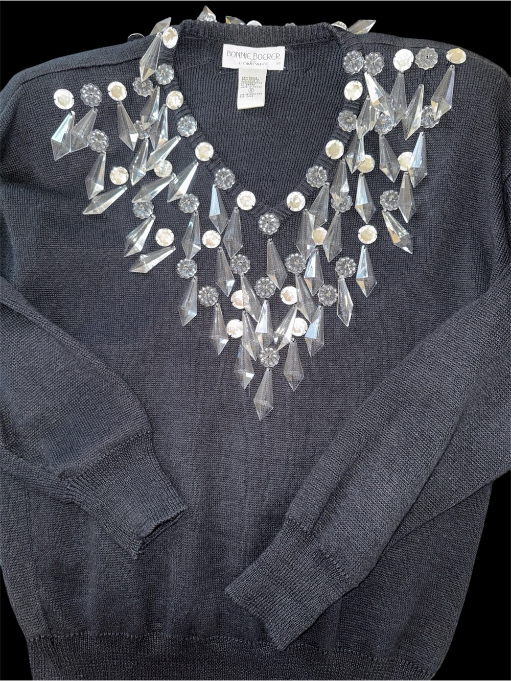 Bonnie Boerer Crystal Chandelier Sweater